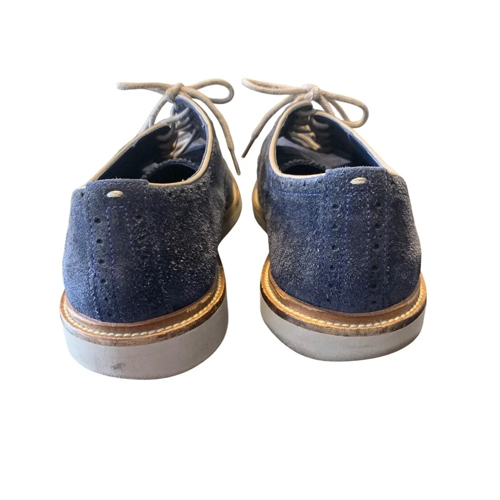 Cole‎ Haan Mens Grand Evolution Navy Blue Suede Wingtip Oxford Shoes  9.5 M